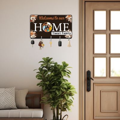 Personalised Family Welcome Key Holder with 5 Hooks